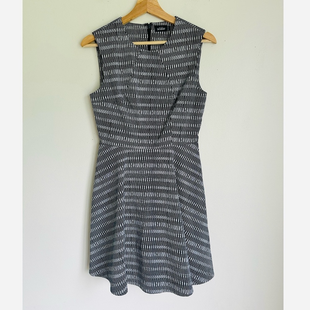 Kate Spade Emma Sleeveless Fit and Flare Dress in Black - Picture 2 of 6